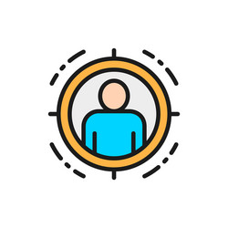 man in target scope identity check flat color vector