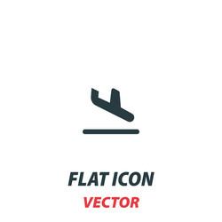 arrival landing icon in a flat style pictograph vector