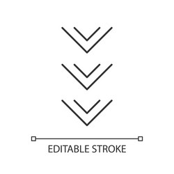 scrolling down button pixel perfect linear icon vector image