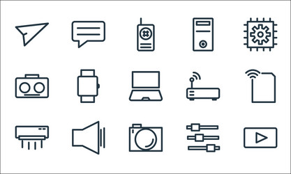 technology line icons linear set quality vector image