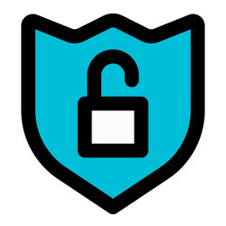 unlocked shield indication of system hacking vector image
