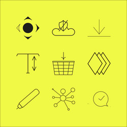 web linear icon set simple outline icons vector image