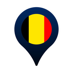 Belgium flag and map pointer icon national Vector Image