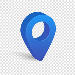 blue 3d pointer map isolated on transparent vector