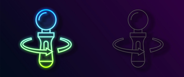 glowing neon line vr controller game icon isolated vector image