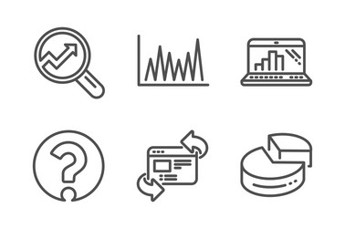 line graph refresh website and analytics icons vector image