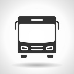 Monochromatic bus icon with hovering effect vector