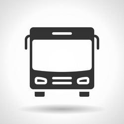 Monochromatic bus icon with hovering effect vector