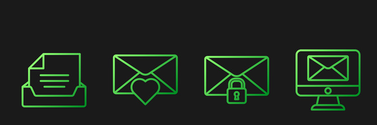 set line mail message lock password drawer vector image