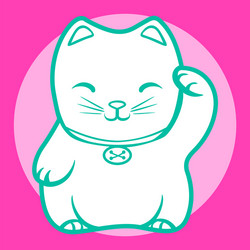 Funny lucky cat icon simple vector. Japan fortune 15152598 Vector