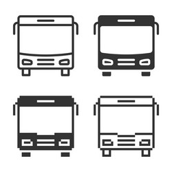 monochromatic bus icon in different variants line vector image