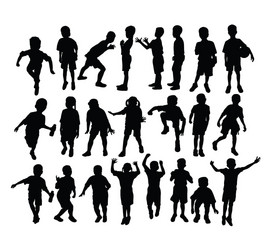 School Children Silhouettes Vector Image
