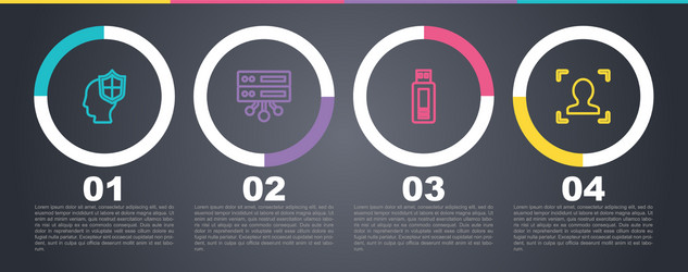 set line head with shield server data web vector image