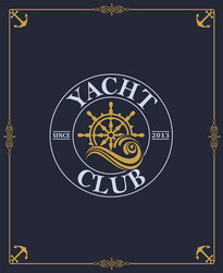 yacht club label vector