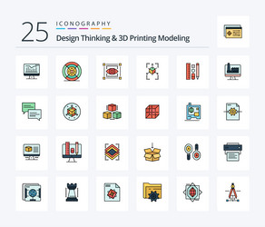 design thinking and d printing modeling 25 line vector image