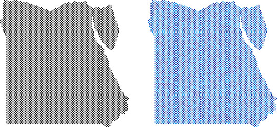 Dotted egypt map Royalty Free Vector Image - VectorStock