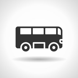 Monochromatic bus icon with hovering effect vector