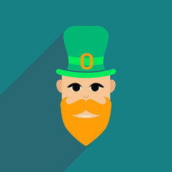 Flat web icon with long shadow irish man vector