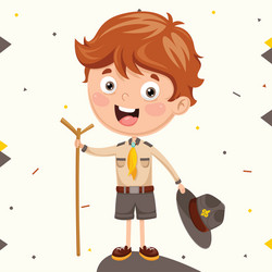 Three kids in scout uniform Royalty Free Vector Image