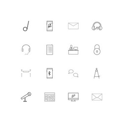 devices simple linear icons set outlined vector image