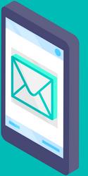 Email notification on smartphone screen app vector