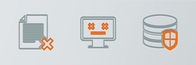 set line database protection delete file document vector image