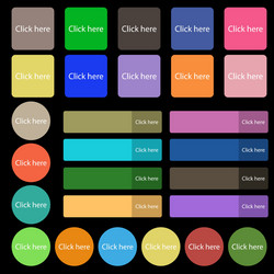 Click here sign icon press button set from twenty vector