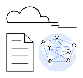 cloud-based file sharing and global network vector image