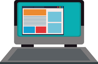 laptop computer web site internet online vector image