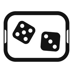 two dice showing different numbers inside a tray vector image