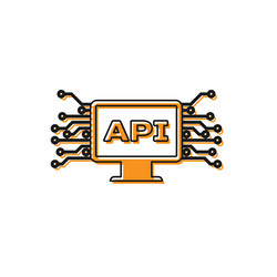 orange computer api interface icon isolated vector image