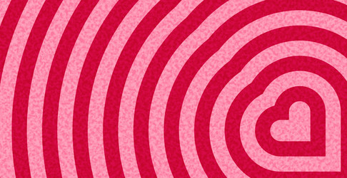 pink and red textured heart with concentric layers vector image