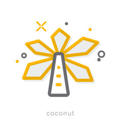 Thin line icons coconut vector