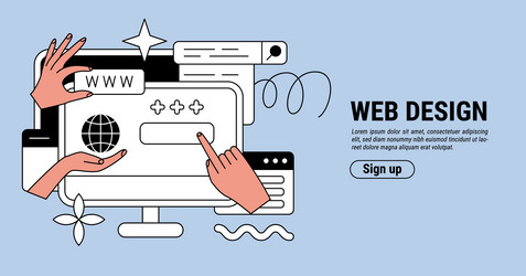 web design landing page digital computer vector image