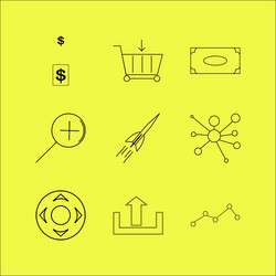 web linear icon set simple outline icons vector image