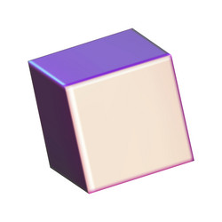 3d pink metal neon gradient cube shapes render Vector Image