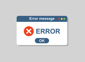 error message icon in flat style computer window vector image