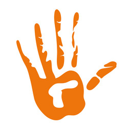 Handprint paint color green design Royalty Free Vector Image