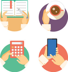 set of business hands icons showing actions vector image