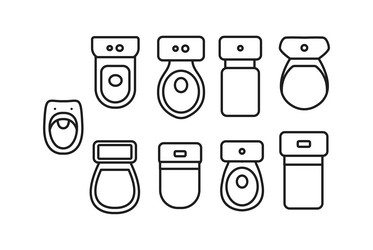 Toilet top view line icon Royalty Free Vector Image