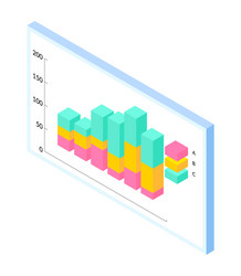 Colorful surround bar chart with data statistics vector