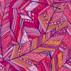 seamless pattern with abstract featherhand draw vector image