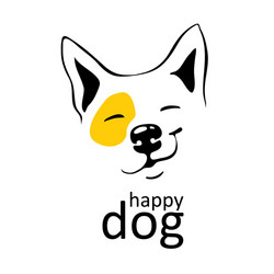 Cute Smiling Dog Logo Vector Image