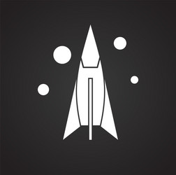 Rocket icon on background for graphic and web vector