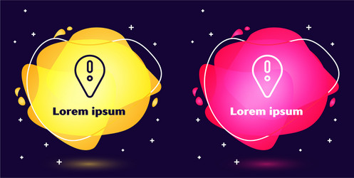 set line map pointer with exclamation mark icon vector image
