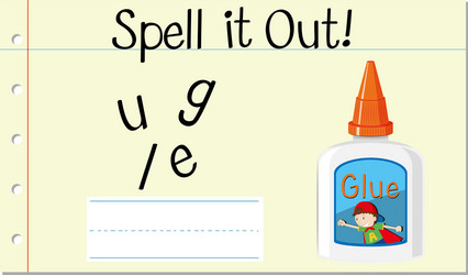 spell english word glue vector