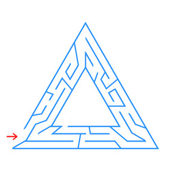 Triangular labyrinth with an input and exit vector