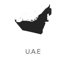 UAE Country Map - Black Outline Vector Image