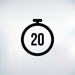 20 seconds countdown timer icon set time interval vector image