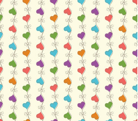 Retro seamless pattern with colorful hearts vector